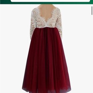 Flower Girl Dresses Burgundy Lace 2T 4T